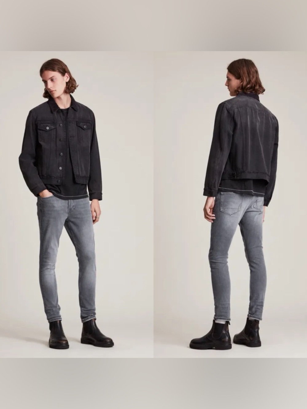 All Saints Ronnie Slim Fit Grey Jeans